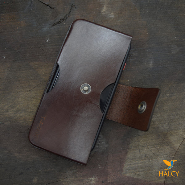 Leather Phone Case / Hand Tooled Holster / Belt Clip & Loop/   Leather Phone Case  with belt loop