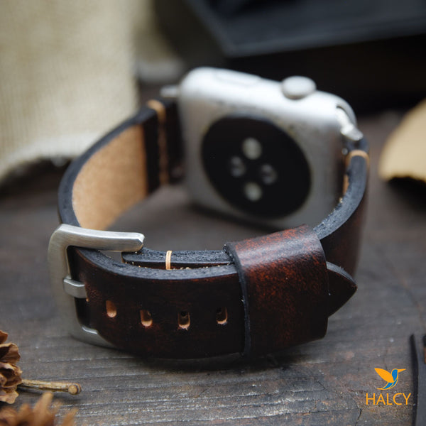 Italian Vegetable tanned Cowhide Leather  Watch strap with quick-release spring bars. Choice of Width - 16mm, 18mm, 20mm, 22mm, 24mm, Etc..