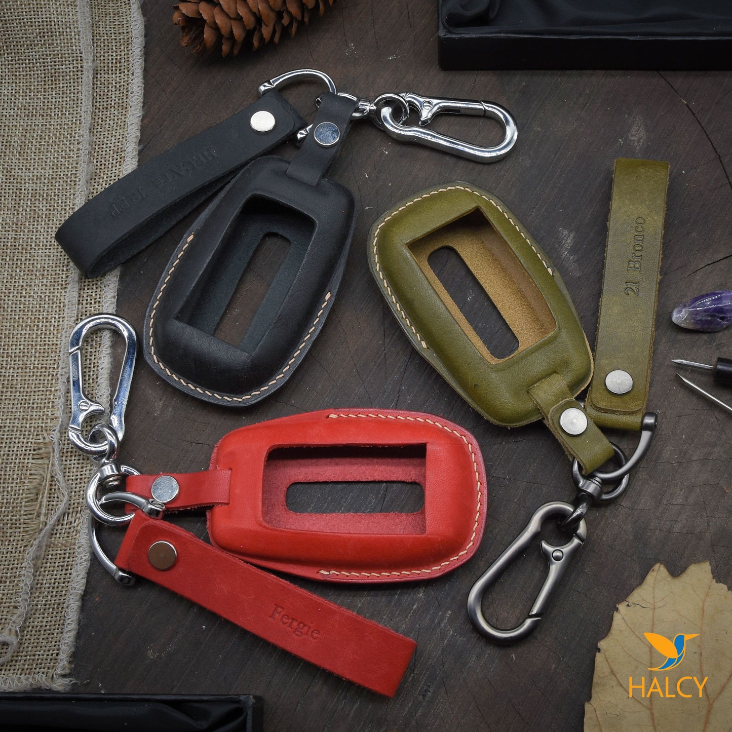 Leather Key Fob Cover For RAM TRX Limited, Longhorn, 1500, 2500, 3500, 4500, 5500, ( 2019- 2022),  Personalized keychain