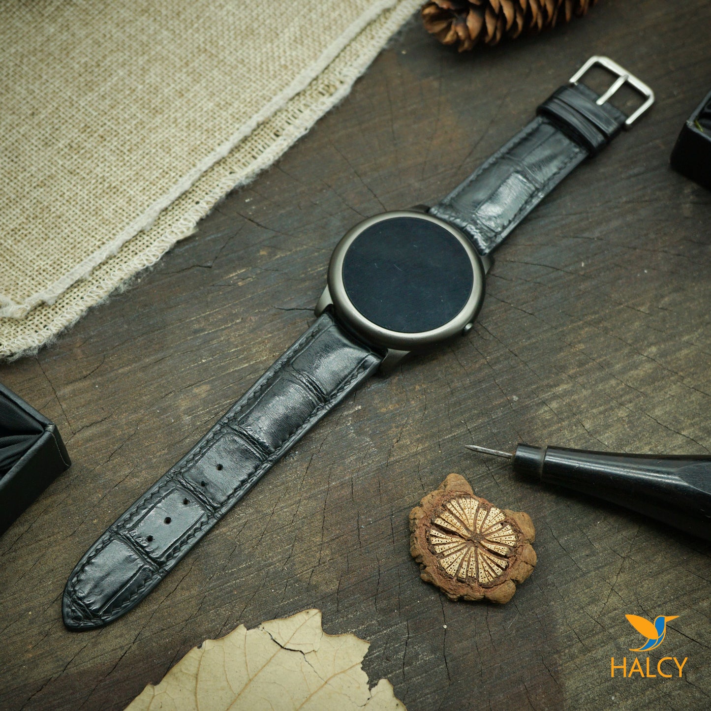 Alligator Leather Watch strap with quick-release spring bars. Choice of Width - 16mm, 18mm, 20mm, 22mm, 24mm, Etc..