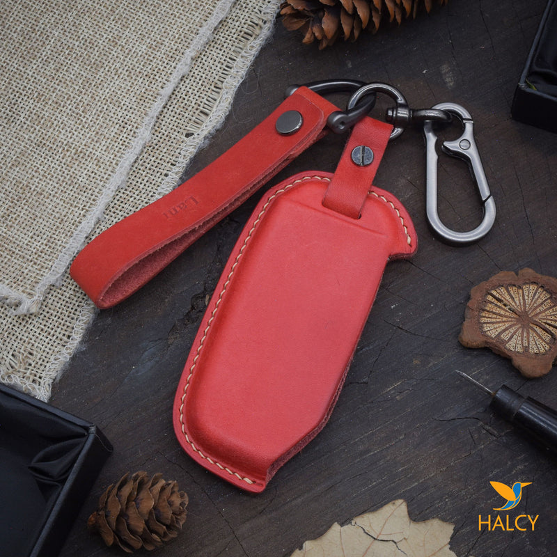 Leather Car Key Fob Cover Fit for Kia