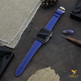 Handcrafted Apple Watch strap from French Epsom calfskin - Butterfly buckle, buckle color selection