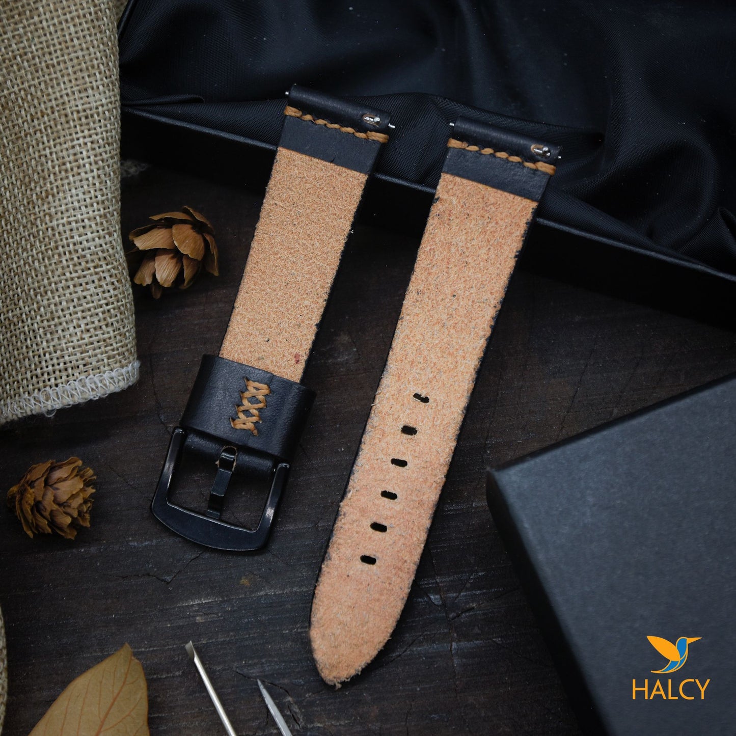 Italian Vegetable tanned Cowhide Leather  Watch strap with quick-release spring bars. Choice of Width - 16mm, 18mm, 20mm, 22mm, 24mm, Etc..