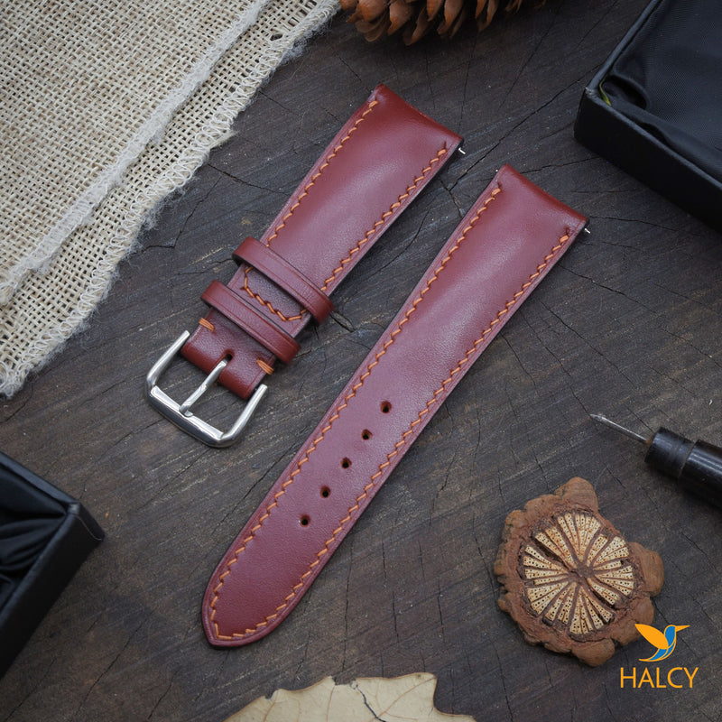 Vache Hunter Leather Watch strap with quick-release spring bars. Choice of Width - 16mm, 18mm, 20mm, 22mm, 24mm, Etc..