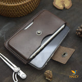 Leather Two phone case with belt loop, Leather Dual Phone Case, Leather Double iPhone Case, Case Holds Two Phones, Slanted 2 Phone Holster