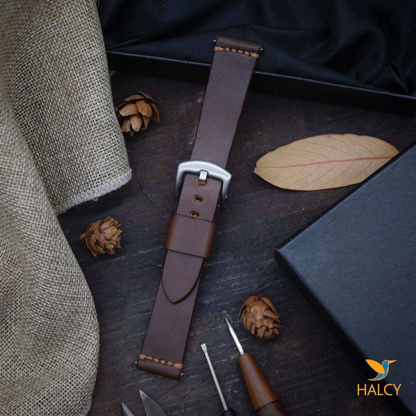 Italian Vegetable tanned Cowhide Leather  Watch strap with quick-release spring bars. Choice of Width - 16mm, 18mm, 20mm, 22mm, 24mm, Etc..