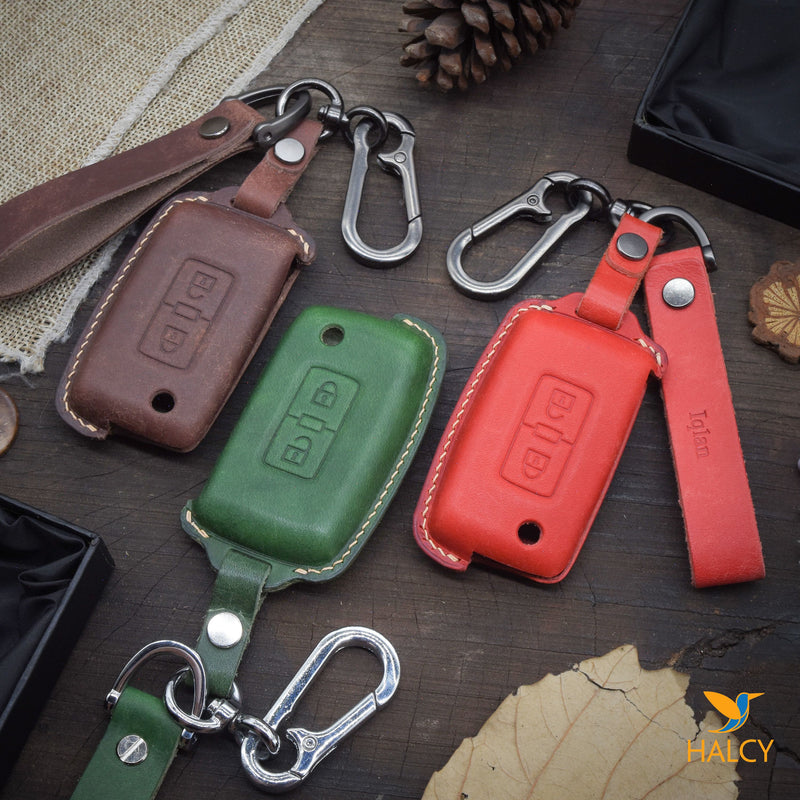 Leather Key Fob Cover Fits Mitsubishi