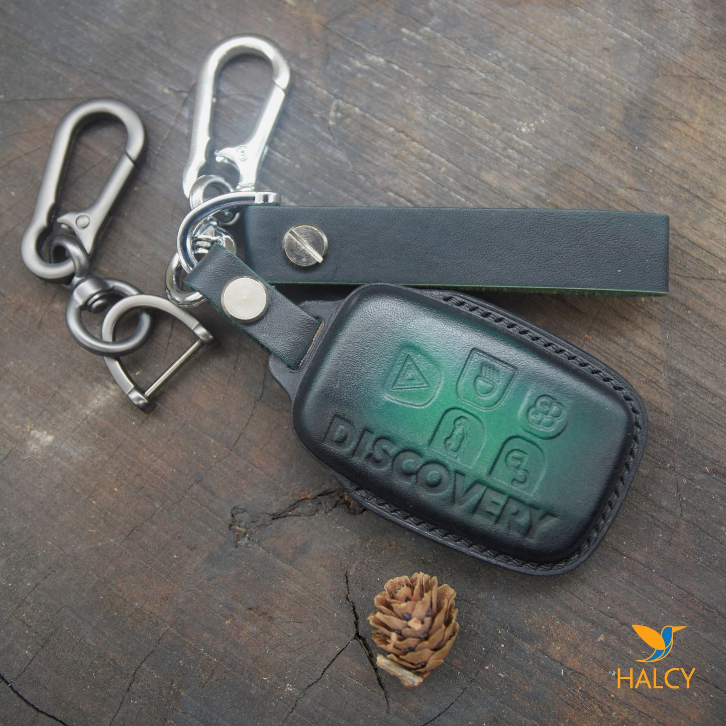 Leather Car Key Fob Cover For Land Rover, Range Rover Sport, Personalized name tag