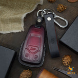 Leather Key Fob Cover fit  for  Audi A4 Q7 Q5 TT A3 A6 SQ5 R8 S5, Personalized Keychain