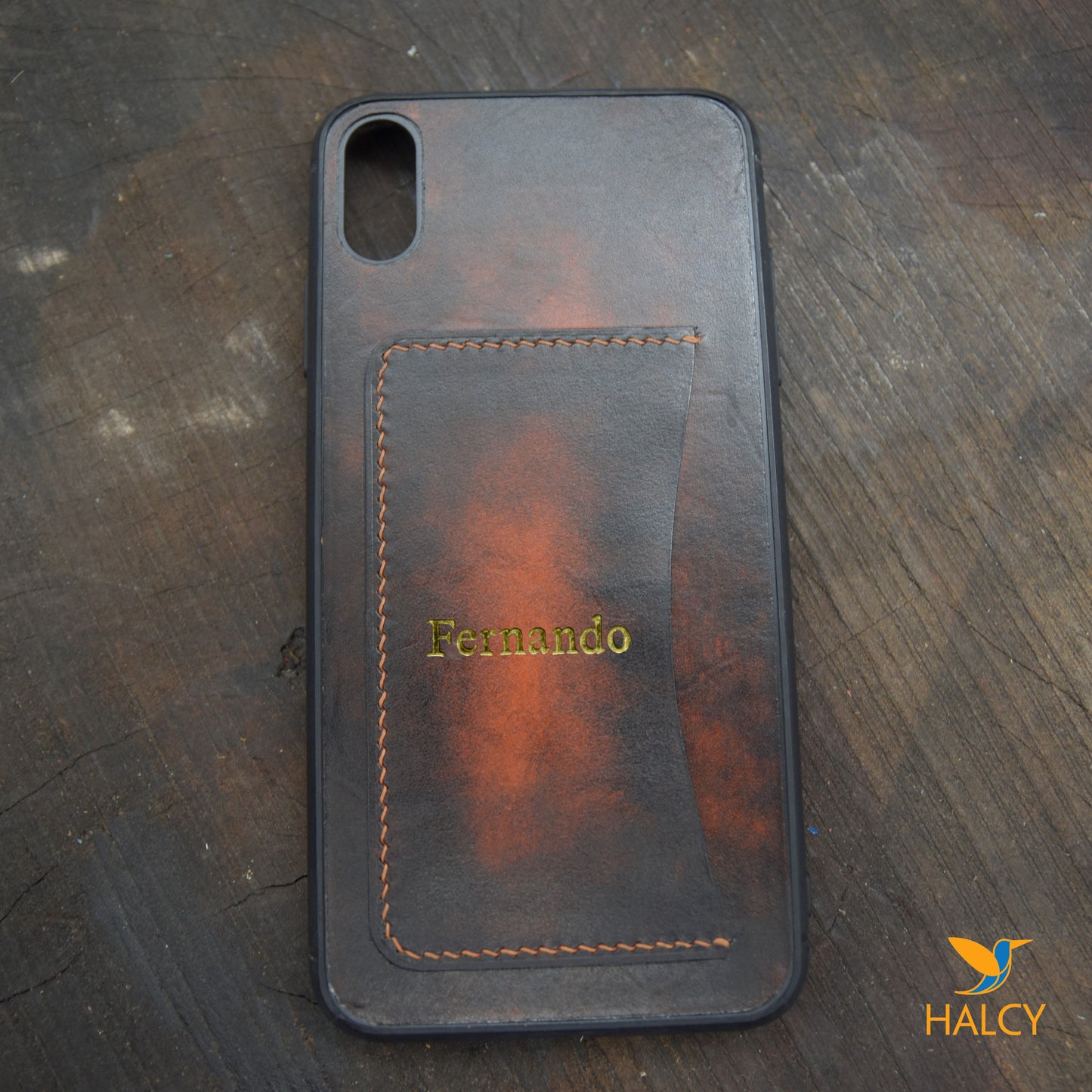 Leather Case iPhone With Card slot, Free Initials embossing