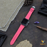 Handcrafted Apple Watch strap from French Epsom calfskin - Butterfly buckle, buckle color selection