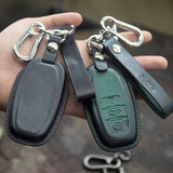 Leather Key Fob Cover fit  for Audi (2009- 2018) Audi A4L A6L Q5 A5 A7 A8 S5 S7, Personalized Keychain