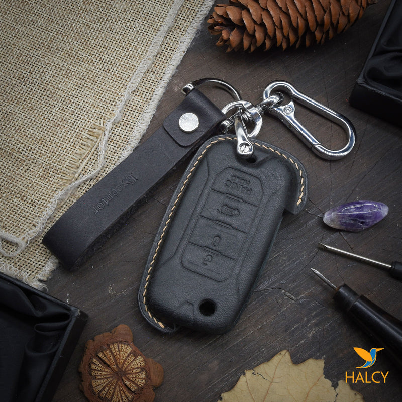 Leather Key Fob case Cover Fit for Jeep Renegade, Personalized Keychai –  Halcy WORLD
