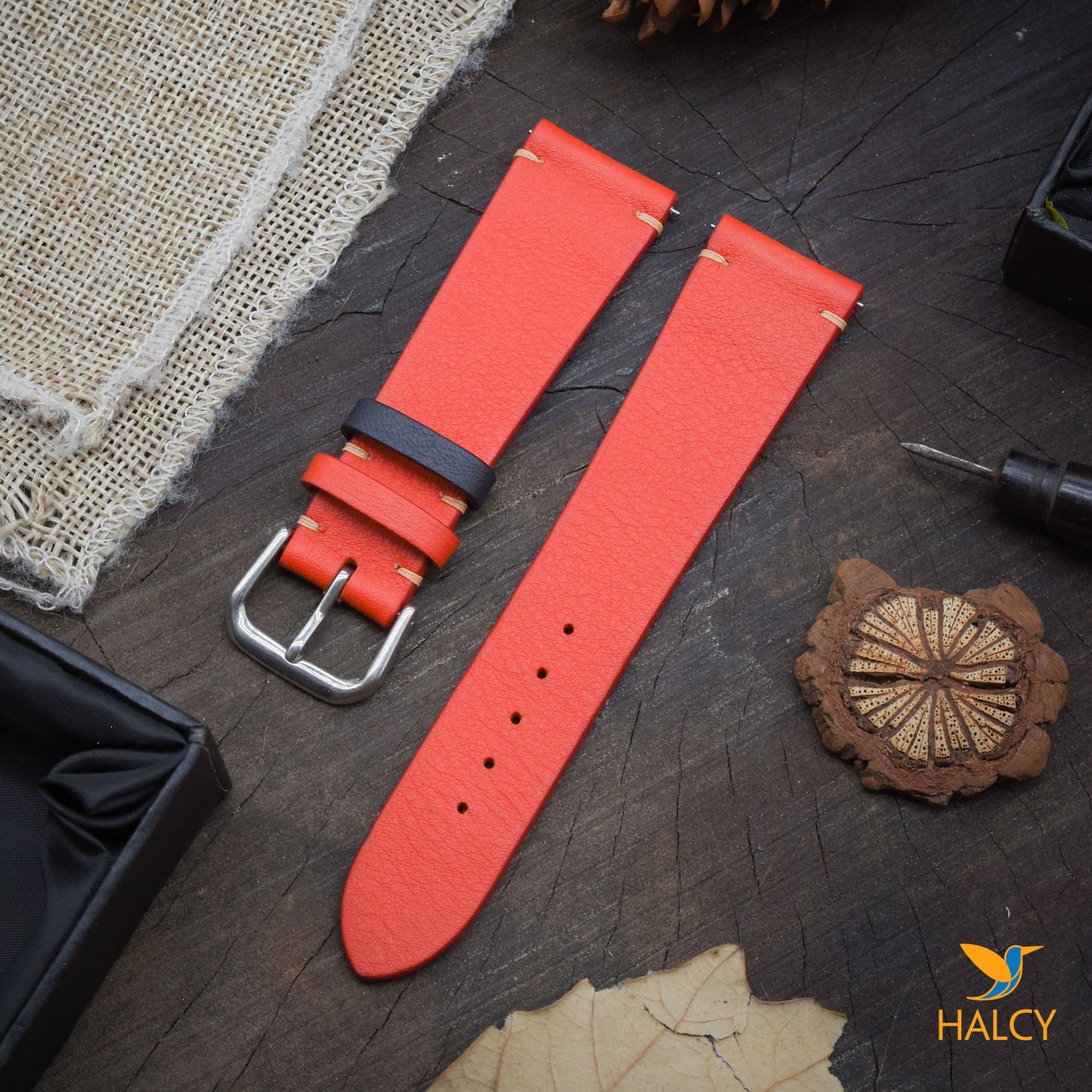 Swift Calf Leather Watch strap with quick-release spring bars. Choice of Width - 16mm, 18mm, 20mm, 22mm, 24mm, Etc..