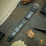 Alligator Leather Watch strap with quick-release spring bars. Choice of Width - 16mm, 18mm, 20mm, 22mm, 24mm, Etc..