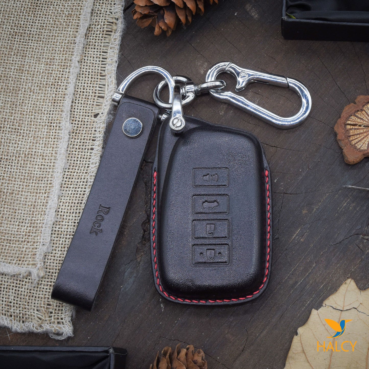 Leather Car Key Fob Cover Fit for Lexus