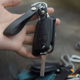 Custom Leather Key Fob Cover Fit for Volkswagen Atlas,  Golf, Jetta with Keychain Initials embossing