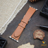 Handmade  Epsom Calf Leather Watch Band Fit for Apple watch Series 8, 7, 6, 5, 4, 3 : Choice of adapters and buckle color