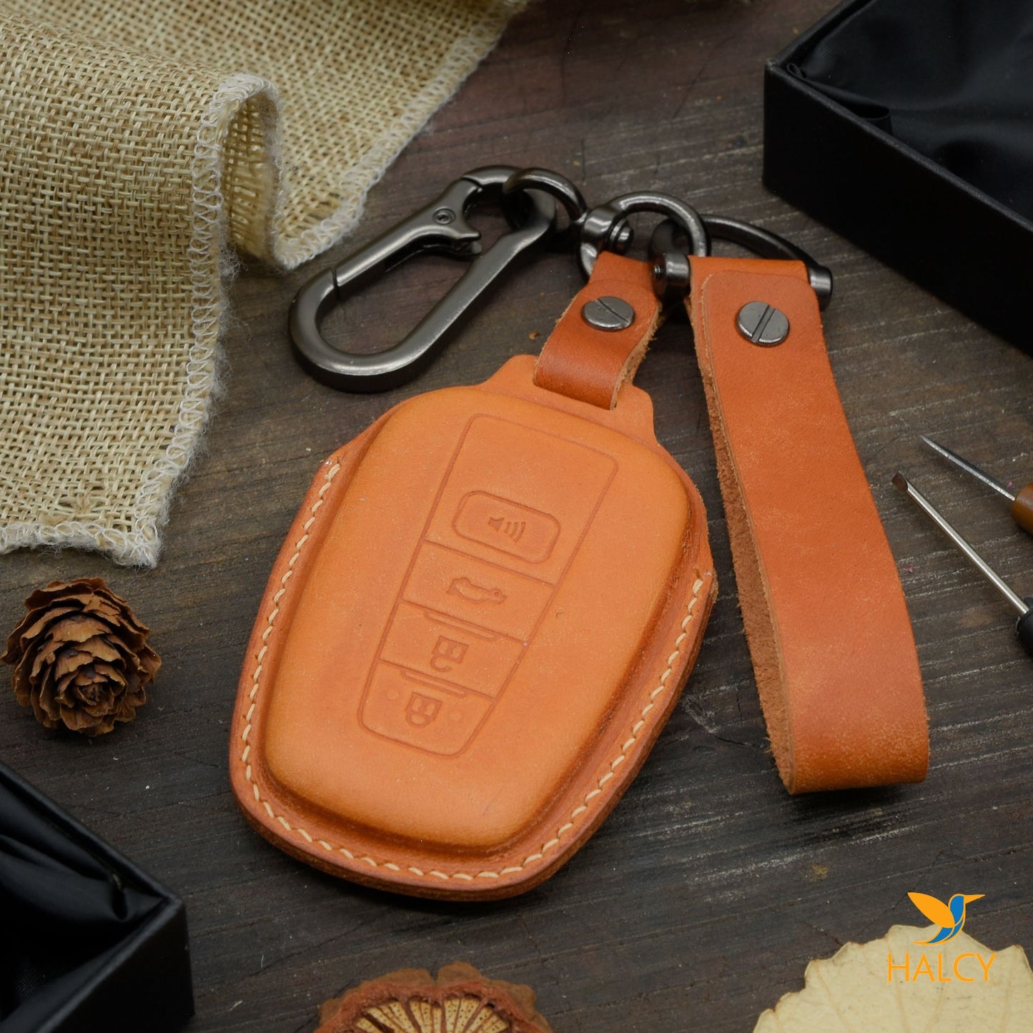 Leather  Key Cover, key fob holder Toyota Camry Avalon Corolla Toyota RAV4, Toyota Prius Prime, 2018-up Toyota 86 GT 3 and 4 buttons