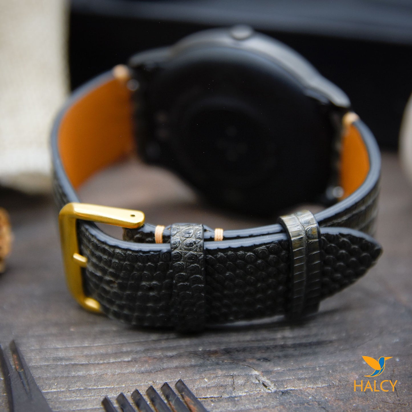 Handmade Lizard Skin Watch strap with quick-release spring bars. Choice of Width - 16mm, 18mm, 20mm, 22mm, 24mm, Etc..