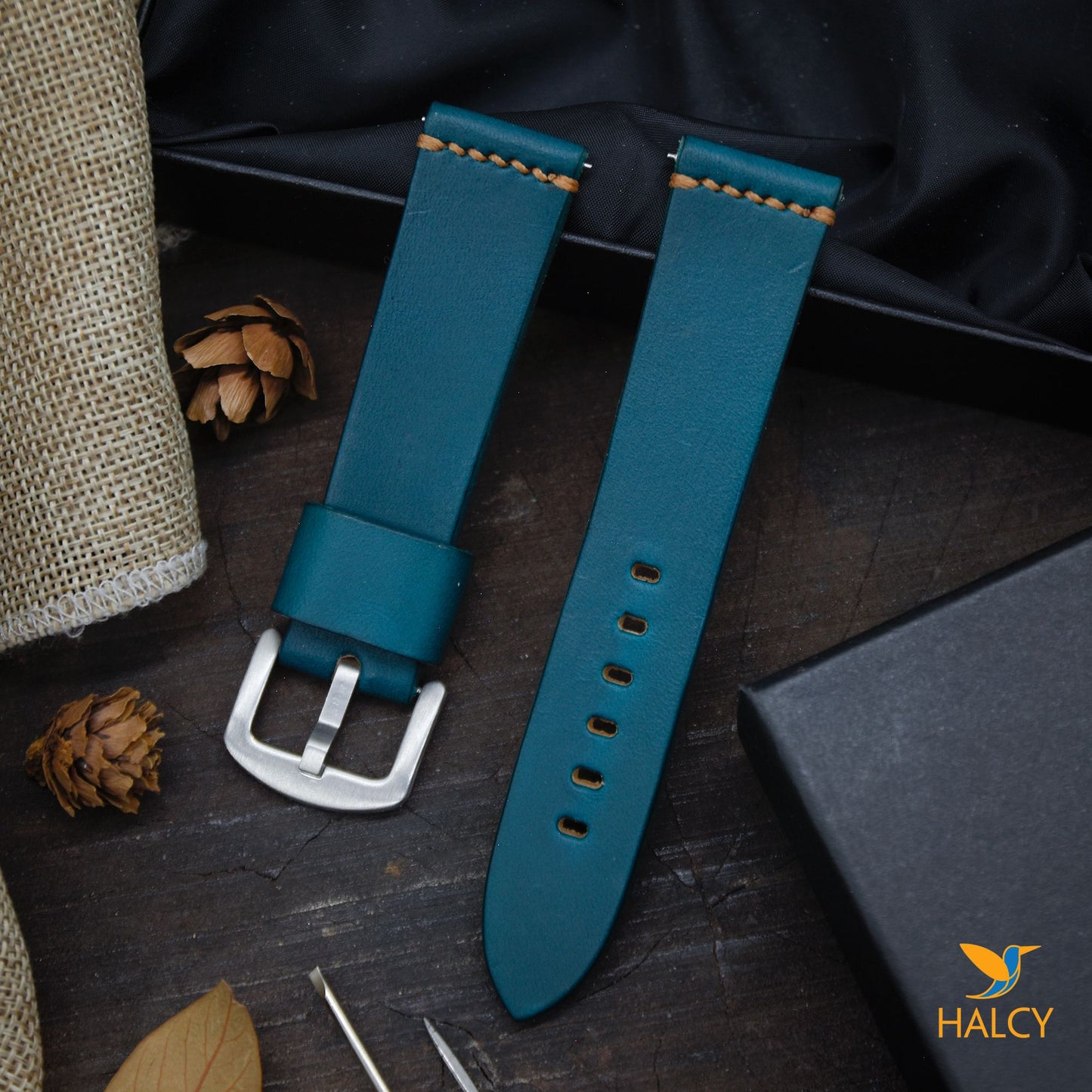 Italian Vegetable tanned Cowhide Leather  Watch strap with quick-release spring bars. Choice of Width - 16mm, 18mm, 20mm, 22mm, 24mm, Etc..