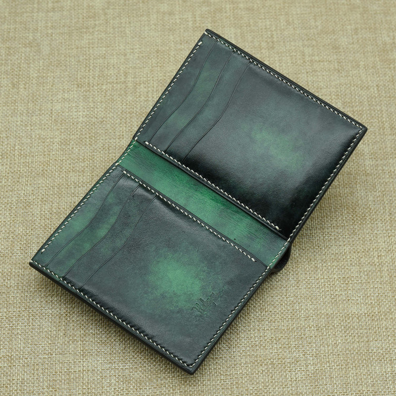 Personalized leather bifold wallet