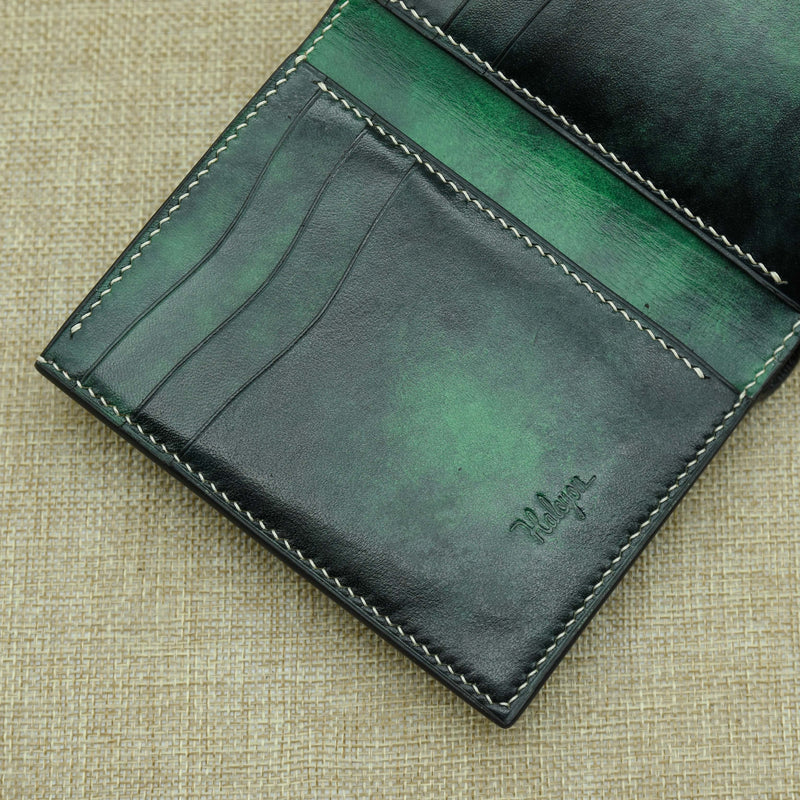 Personalized leather bifold wallet