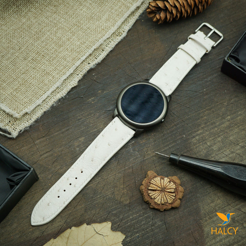 Ostrich Leather Watch strap with quick-release spring bars. Choice of Width - 16mm, 18mm, 20mm, 22mm, 24mm, Etc..