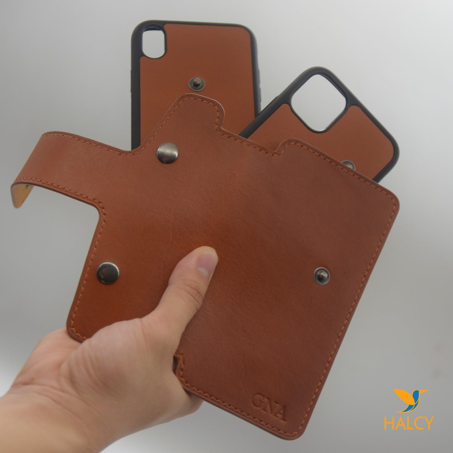 Leather Dual Phone Case, Leather Double iPhone Case, Case Holds Two Ph Halcy WORLD Leather Dual Phone Case, Leather Double iPhone Case, Case Holds Two Ph Halcy WORLD