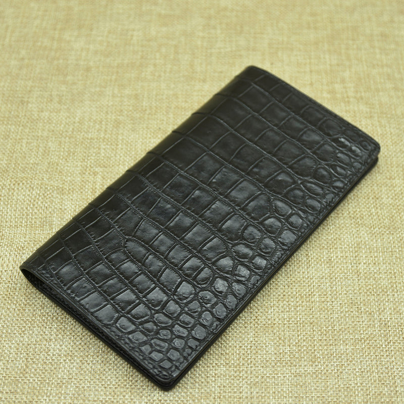 Alligator leather long wallet mens