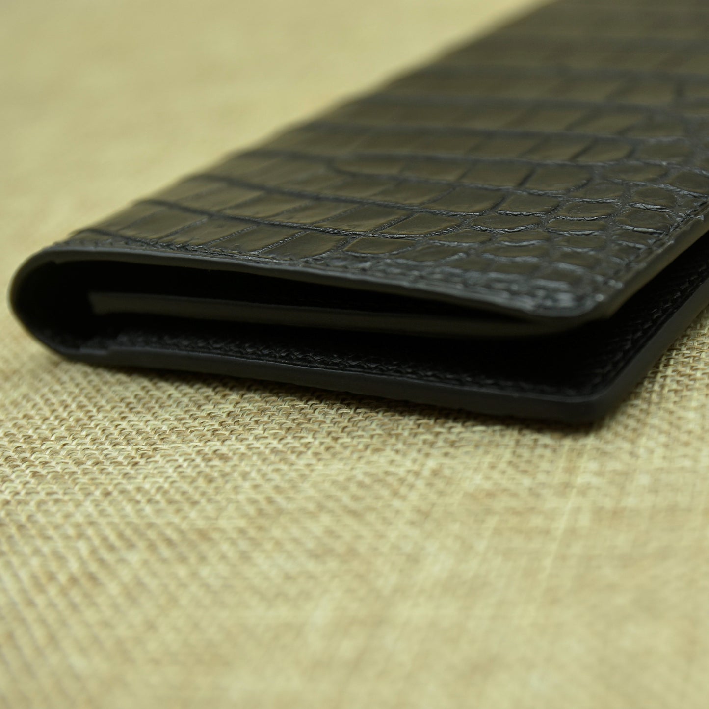 Alligator leather long wallet mens