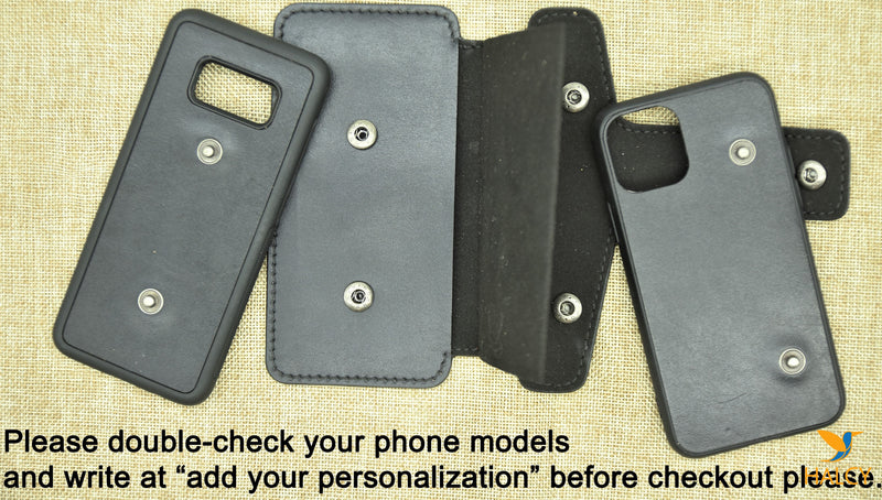 Leather Dual Phone Case, Leather Double iPhone Case, Case Holds