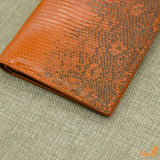 Lizard leather bifold wallet mens