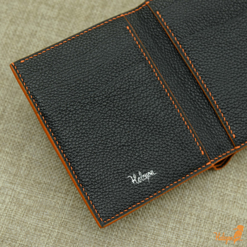 Lizard leather bifold wallet mens