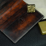 Personalized leather bifold wallet