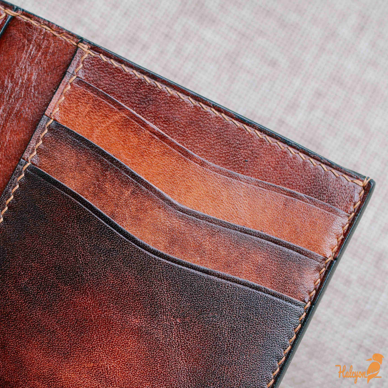 Personalized leather bifold wallet