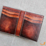 Personalized leather bifold wallet