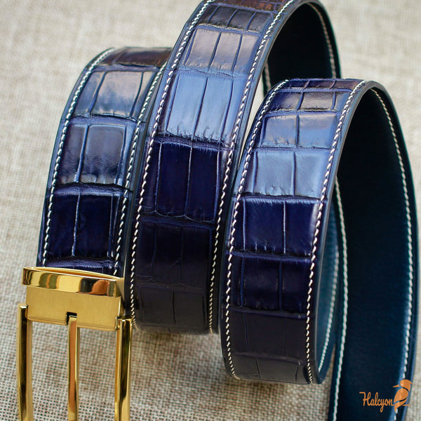 Handcrafted - Alligator Leather Belt - Needle buckle